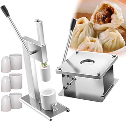 QUSYZD Machine de Fabrication de Petits Pains Baozi 400-500 Petits Pains/h, Machine à Petits Pains farcis à la Vapeur, Machine Manuelle de Fabrication de Petits Pains, avec 3 moules de FA,
