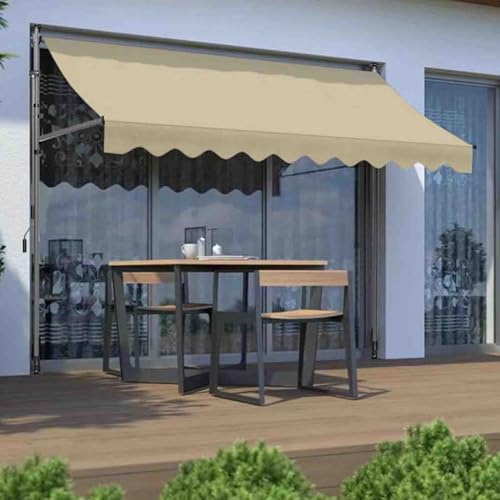 Verstellbare DIY Terrasse Garten Markise Ideal für den Außenbereich in Terrasse Pavillon Restaurant und Café Manuelle Klemme Balkonmarkise