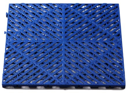 XTGDIEM Modulare Ineinandergreifende Matten, DIY-Garage-Ablaufmatten, Gummi-Bodenfliesen, Spleiß-Ablaufmatten for Deck, Terrasse, Garage, Balkon, Badezimmer, Nassbereiche(Blue,40x40x2CM-4piece)