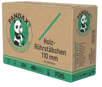 Inoverse Rührstäbchen 1000 Stück 11 cm, Einweg-Kaffeestäbchen aus Holz | Umweltfreundliche Holzstäbchen, Kaffeelöffel Einweg, Kaffeesticks, Kaffee, Tee, Holzstäbchen, Café, Gastronomie, Kaffee to go