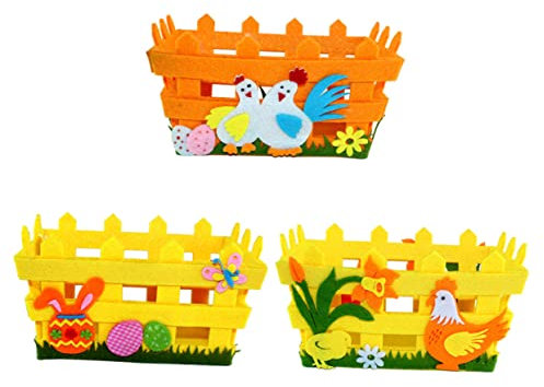 ibasenice Korb Handwerk Ornament süßer Korb Kinderkorb easter baskets koszyczki wielkanocne Osterkörbchen aus Vliesstoff Ostern Zaunkorb Osterkorb Osternest basteln