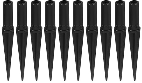 Happyyami 10Pcs Solar Light Stakes Replacement Ground Spikes for Garden Solar Lamp Stakes Outdoor Pathway Lighting Accessories Plastic Candy Cane Base Spike