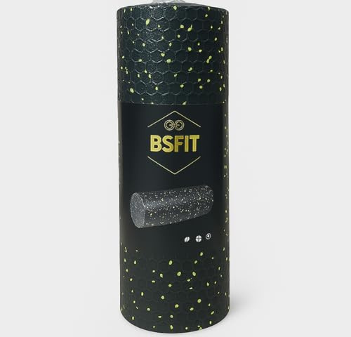 BSFIT Kit de Masajes para Yoga, 1 Set 2 Rodillos + Bastón Masajes, Foam Roller Masajeador de Espuma, Rodillo Masaje Muscular para Alivio Miofascial, Pilates Accesorios y Recuperación Deportiva