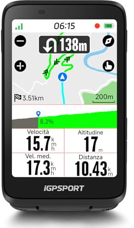 iGPSPORT BiNavi Compteur Velo sans Fil, 3,5 Pantalla Táctil Analyse D'entraînement iClimb Pro Control de Música Caméra Sportive Ciclismo en Grupo GPS Velo