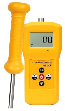 TIEOAXFT pour Bois, Bois de Chauffage, Murs, matériaux de Construction Testeur d'humidité des balles de Foin MS300H Hygromètre de Luzerne Humidimètre for Paille de céréales, Son, Herbe fourragère