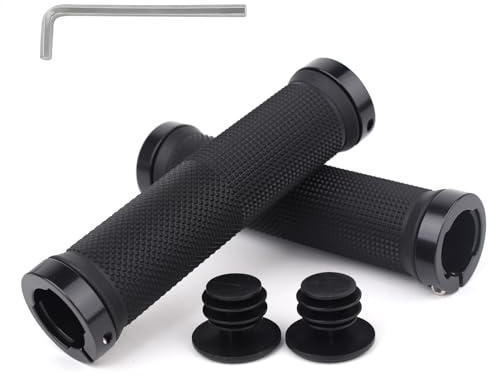 FLOWERUN Fahrradgriffe, Lenkergriffe, Ergonomische rutschfeste Gummigriffe Mit Doppelklemmung, Stoßdämpfend Und Komfortabel, Für MTB, BMX, E-Bike, Roller, Einfache Montage, 22 mm (Stil 2)