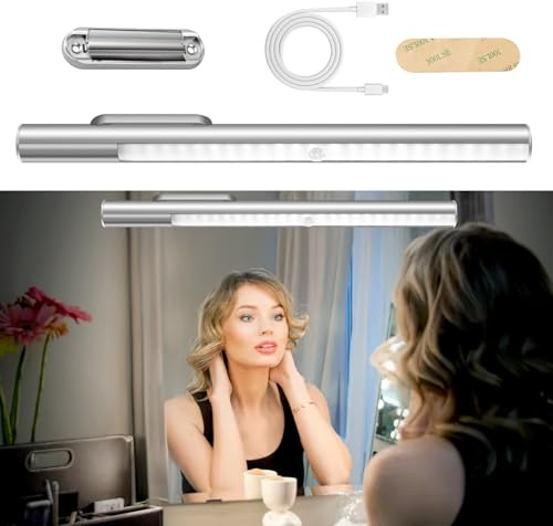 Riokko Lampada LED da Trucco con Sensore di Movimento, Illuminazione Portatile da Tavolo, 600 Lumen, Luce Diurna, Bianco