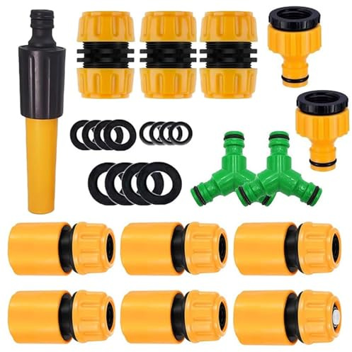 SRJQXH 14 PCS Pièces et Raccords de Tuyau D'arrosage, Matériau AbS Raccord Tuyau Arrosage avec Séparateur en y et Extension, Kit de Raccords de Tuyaux, pour le Raccordement du Tuyau D'arrosage