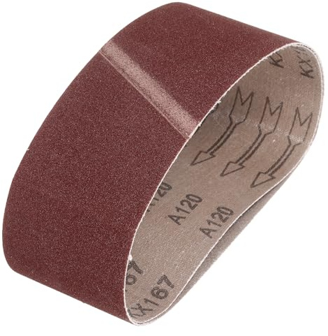 QUARKZMAN 76mm x 533mm Nastri Abrasivi, 2Pz 120 Grana Carta Vetrata per Levigatrice Ossido di Allumina Per Lavorazione Legno, Lucidatura Metalli, Affilatura Coltelli