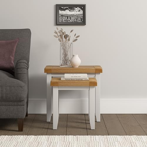 Seconique Windsor Nest Of 2 Tables in Ivory/Oak