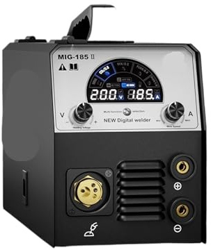 Poste à souder 4 en 1 MIG185A, MMA, ARC/gaz, sans gaz, MIG/LIFT, TIG, grand écran LED coloré, outil de soudage à onduleur(MIG185)