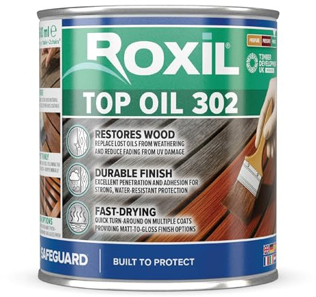 Roxil® Aceite de Madera Exterior 302 | 500Ml | Barniz resistente para madera