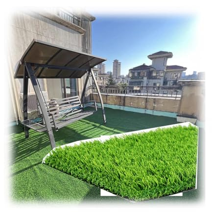 Erba Artificiale realistica con Fori di drenaggio,Tappetino in Erba Sintetica di Alta qualità,per Giardini Interni ed Esterni, Prati, patii, balconi(1.5x11m/5x36ft)