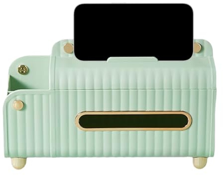 Taschentuchbox Halter Für Den Schreibtisch | Platzsparend Und Modern - Taschentuchbox Halter Mit Aufbewahrung | Für Kosmetiktisch Wohnzimmer Gästezimmer Badezimmer Und