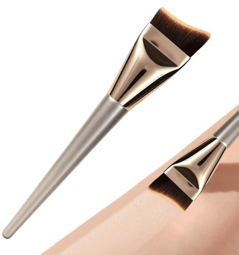 Brocha de base, cerdas sintéticas inclinadas | Pincel de maquillaje plano para base - Para mujeres, adultos, principiantes, uso diario, citas, cumpleaños, aplicación de maquillaje