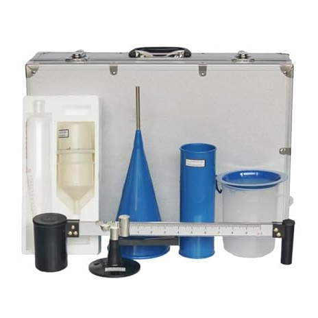 XCSCUK Kit de probador de lodo, medidor portátil de contenido de arena, hidrómetro de lechada, viscosímetro de lodo, con embudo de pantano y taza, para laboratorio, ingeniería de construcción