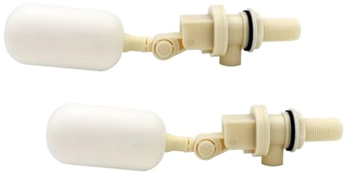TIKODIDA Valvola Galleggiante Automatica 2 Unitá per Abbeveratoio in Plastica Beige Bordi Lisci per Mantenere Livello Costante Acqua per Bovini e Suini