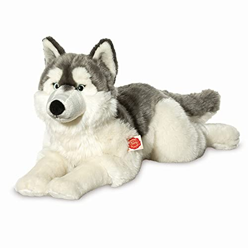 Teddy Hermann 92782 Hund Husky 60 cm, Kuscheltier, Plüschtier mit recycelter Füllung