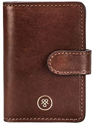 Maxwell Scott - Personalisierte Luxuriöser Mini-Taschen-Agenda-Organizer aus Leder - Handgefertigt aus italienischen Vollnarbenhäuten - The Alvito Cognac
