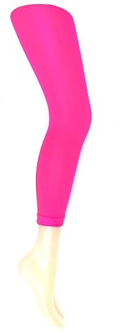 Mysasi Children's Footless Opaque Tights Size. 11-14 years. Neon Pink.