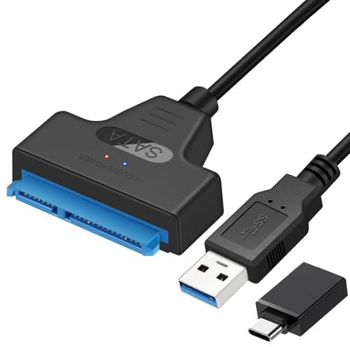 EYOOLD SATA to USB Adapter Cable, USB 3.0 to SATA Adapter for 2.5 inch Hard Drive HDD/SSD Data Transfer, External Hard Drive Converter Support UASP (Black)