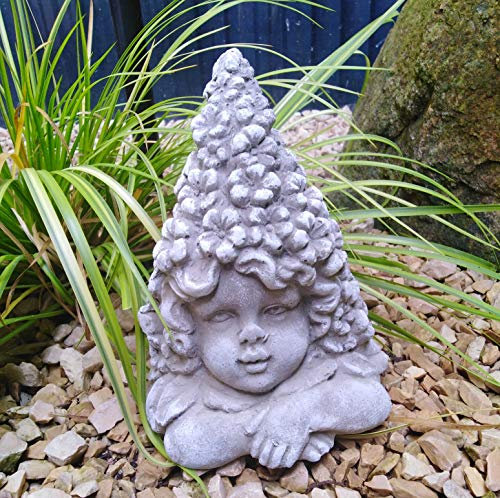 Radami Steinfigur Elfe Gartenfigur Figur Steinguss frostfest Dekofigur Gartendeko (Elfe Blüten)