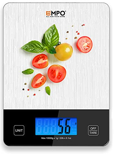 EMPO Báscula Digital de Café con Temporizador, Báscula de Goteo, Báscula de Cocina, Báscula de Espresso, Temporizador Automático, 3000g (Balance de cuisine en verre)