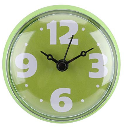 Kuuleyn Orologio da Parete per Doccia da Bagno, Orologio da Doccia con Decoro Impermeabile Piccolo con Ventosa da Bagno Orologio da Doccia Accessori per Il Bagno(Verde)