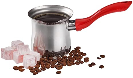 DESTALYA Caffettiera Turca, Rosso, Acciaio Inox, Cezve (Caffettiere Rosso)
