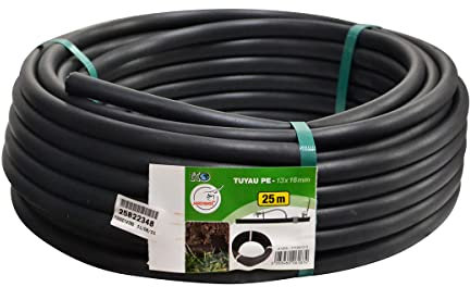 Jardibric - Tuyau Goutte à Goutte Non Incorporé Non Percé - Couronne PE Noir Ø13x16 mm - 25m - Pour un Arrosage Précis et Économique