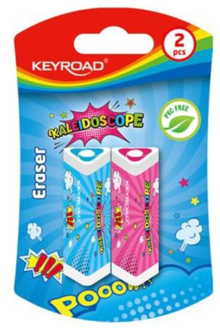 Keyroad KR971852 Universal-Radiergummi Dreieckig/ 2 Stück Blister/Mischfarben/aus Thermoplastischem Gummi Höchster Qualität/Kinder Kleine Lustige Radiergummi