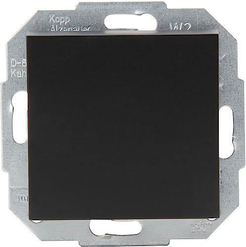 Kopp ATHENIS Universalschalter in Matt-Schwarz - Lichtschalter-Unterputz mit 10AX Schaltvermögen - Hochwertiger IP20 Schalter ohne Rahmen - Moderner Wechselschalter-Unterputz 250V~