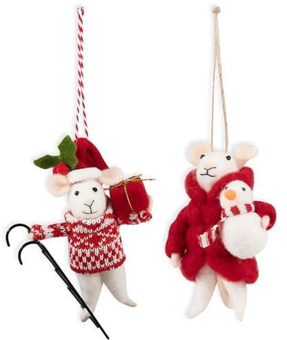 Trimits Kit de manualidades kit de fieltro de aguja con instrucciones y fieltro de lana - adornos navideños, decoraciones para el árbol de Navidad, regalos caseros