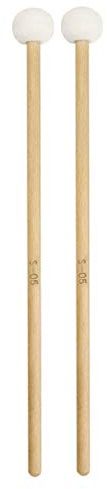 Lot de 2 baguettes de timbales à tête en feutre avec poignée en bois