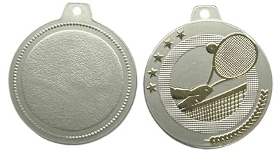 eberin Tennis Medaille mit Gravur - 5cm Pokal inkl. Band - Personalisierbar