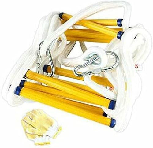 Rope Ladder, Safety Ladder,Fire Escape Ladder Escape Rope Ladder Emergency Safety Rope Ladders with Hooks/Onecolor/15M/49Ft