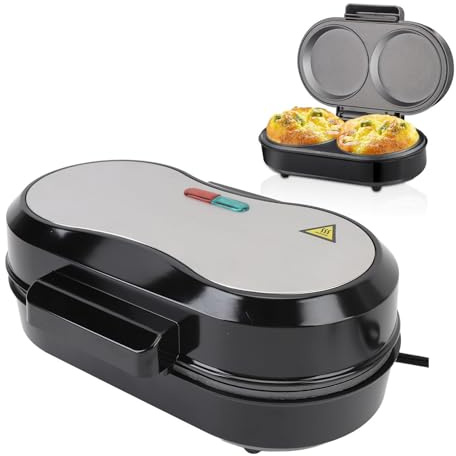 Plancha Eléctrica para Hacer Panqueques, 850 W, Mini Parrilla para Hamburguesas Doble, Parrilla Eléctrica Pequeña, Máquina para Hacer Tortillas, Máquina para Hacer (Enchufe