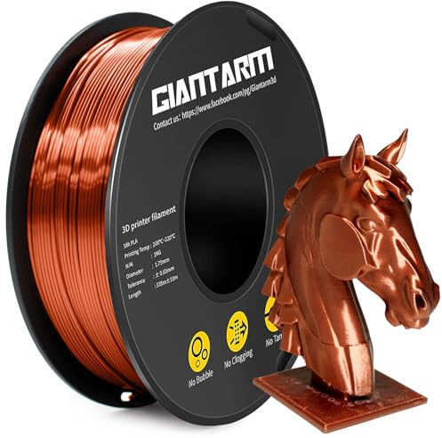 GIANTARM PLA Silk Filament 1.75 mm, 3D Drucker Filament, PLA 1 kg Spule, Durchmessertoleranz bei +/-0.03 mm, Silk Bronze