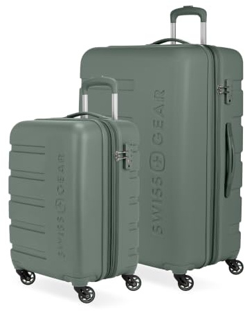SwissGear 7366 Signature Hardside Expandable Luggage with Spinner Wheels, TSA Lock, Cup-Holder, Olive, 2-Piece Set (19/27)