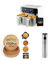MasterPro Pack of Rocket Duo 900 Freidora Aire 9L Doble, Pantalla Táctil LED, 2400W + 100 Piezas Papel de Hornear 16cm Sin BPA para Cestas 3-4,5L + Pulverizador Aceite 100ml Acero Inoxidable