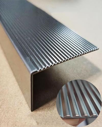 Anti Slip Stainless Steel Stair Nosing Outdoor, L-Shaped Stair Edge Protector Floor Transition Strip, 1-4 In Wide Stair Edging Trim, Stair Nose Edging Tread(L 160cm (63),W 4cm(1 5/8))