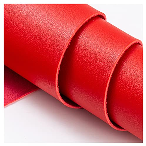 Faux läder tyg liknande Faux mocka läder mjuk touch tyg konstläder klädsel - 1.38×0.5m (4.53ft×3.28ft) flera färger(Red,1.38X0.5m)
