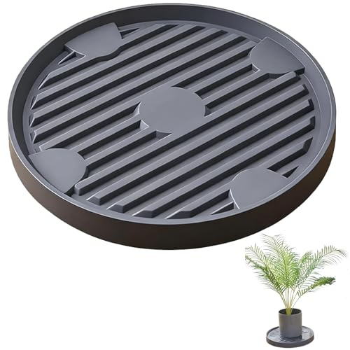 YULIAO Rundrollbrett Pflanzen, Carrito de Maceta Móvil para Interiores y, Rodillo Redondo para Macetas, Plataforma Resistente para Plantas Apto para Diversos Entornos Interiores y Exteriores (Gris)