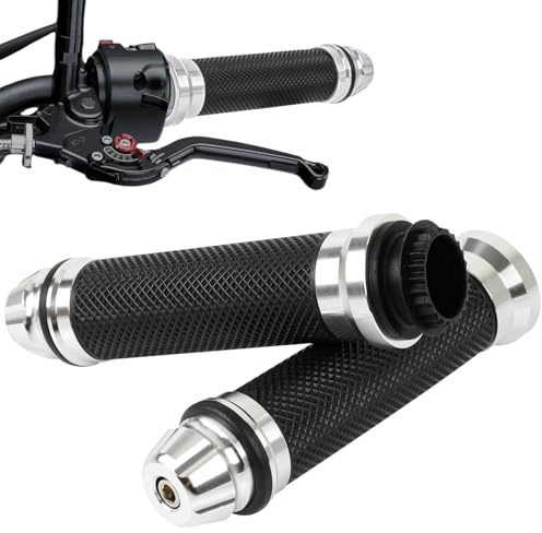 DREAMIZER 7/8 Handlebar Grips Non-Slip Motorcycle Grip w/Throttle Handle Grips Cable Clamp Compatible with Harley Honda Yamaha and More
