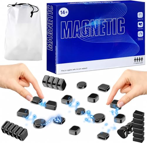 (20 Stück) Magnetisches Schachspiel,(14 Jahre und älter) Magnetspiel Puzzle Magnetic Schachspiel Tragbares Schach Magnetisch Magnetisches Spiel für Erwachsene Partyzubehör für Familientreffen