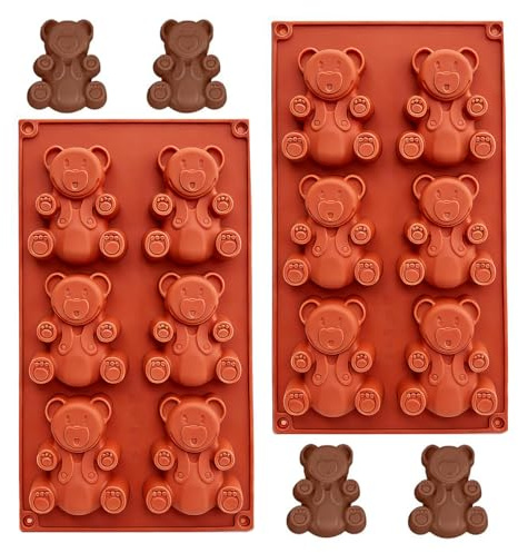 WishesMar 2 Stück Silikonform Form einer Tragen Bär Flexible Backform Antihaft Küche Besondere Silikonbackform Silikon Form für Kuchen, Seife, Backen, Dessert, Gebäck, Cake