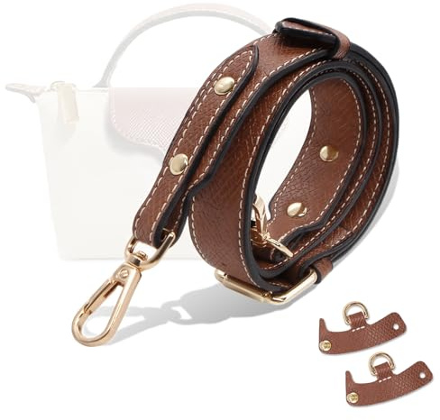 Long Keeper Leder Schultergurt Set Mini Tasche Schultergurt Verstellbar Schulterriemen für Taschen Taschenriemen Zum Wechseln für Umhängetasche Handtaschen (Braun - 1xGurt + 2xKits)