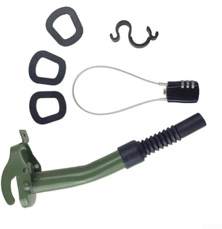 Shophubio Vertedor de combustible de acero inoxidable con boquilla giratoria de 360° y diseño antidesbordamiento, junta a prueba de fugas, compatible con botes de metal de 5/10/20 L (juego verde)