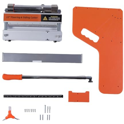 Laminatbodenschneider 13 Zoll |Schneidet LVP-, LVT- und SPC-Böden in einem Arbeitsgang |Mehrschicht-Bodenschneider für Holz, PVC und Laminat |Mit Feststellbremse, Rad und 4 Winkeln