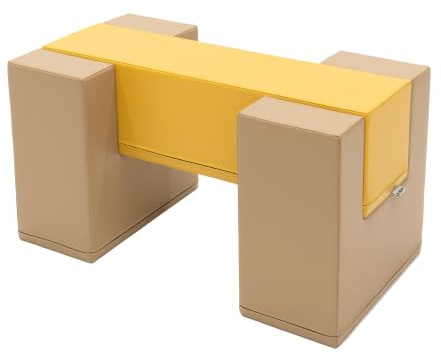 IGLU SOFT PLAY Barn inomhus klätterset balans-bro (beige honey) | Veganskt läder | BPA-fri och ftalatfri | CE-certifierad | Främjar balans och motoriska färdigheter | Lätt att rengöra | Lätt